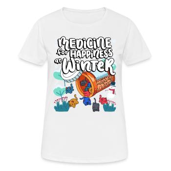 Medizin Zum Glücklichsein Bei Winter Cat Gummies - Frauen T-Shirt atmungsaktiv - Weiß - Vorne - AI Model Female 172 dark (172cm)