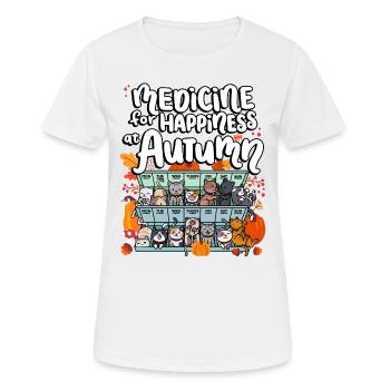 Médecine pour le bonheur en automne jours de semaine - T-shirt respirant Femme - blanc - Devant - AI Model Female 172 dark (172cm)