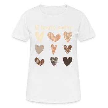 All Hearts Matter Celebrate Black Melanin Skin - Frauen T-Shirt atmungsaktiv - Weiß - Vorne - AI Model Female 172 dark (172cm)