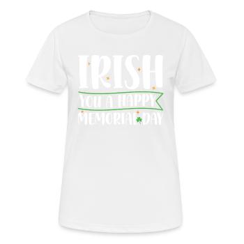 Irish You Happy Memorial Day Green Shamrock - Women's Breathable T-Shirt - white - Front - AI Model Female 172 dark (172cm)