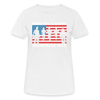 Irish You Happy Memorial Day Green Shamrock - Women's Breathable T-Shirt - white - Front - AI Model Female 172 dark (172cm)