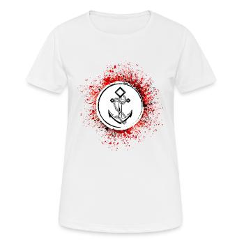Anker Hafen Symbol - Frauen T-Shirt atmungsaktiv - Weiß - Vorne - AI Model Female 172 dark (172cm)