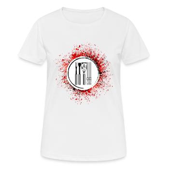 Grillzange Grillen Symbol Besteck - Frauen T-Shirt atmungsaktiv - Weiß - Vorne - AI Model Female 172 dark (172cm)