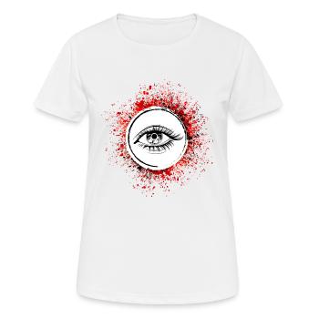 Cils symbole d’œil - T-shirt respirant Femme - blanc - Devant - AI Model Female 172 dark (172cm)