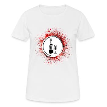 Sekt Flasche Sektglas Party Symbol - Frauen T-Shirt atmungsaktiv - Weiß - Vorne - AI Model Female 172 dark (172cm)