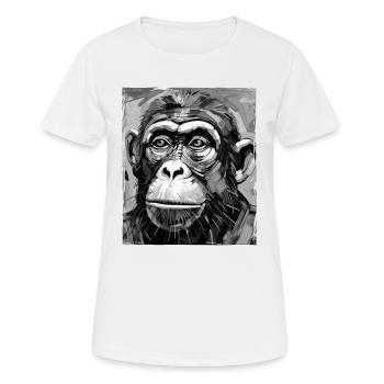 Portrait de singe - T-shirt respirant Femme - blanc - Devant - AI Model Female 172 dark (172cm)