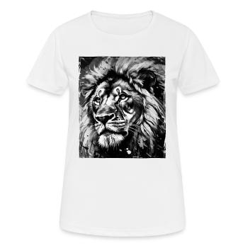 Lion Portrait - T-shirt respirant Femme - blanc - Devant - AI Model Female 172 dark (172cm)