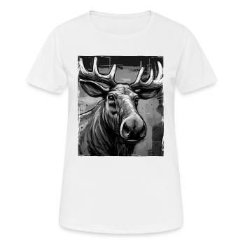 Portrait d’orignal - T-shirt respirant Femme - blanc - Devant - AI Model Female 172 dark (172cm)