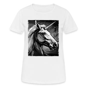 Portrait de licorne - T-shirt respirant Femme - blanc - Devant - AI Model Female 172 dark (172cm)