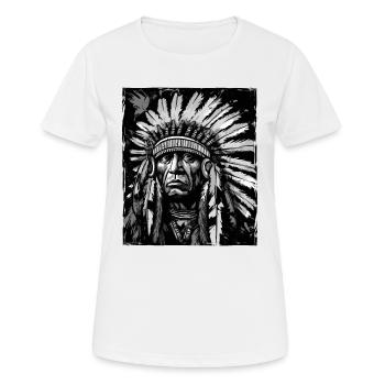 Apache Indian Chief Skull - Women's Breathable T-Shirt - white - Front - AI Model Female 172 dark (172cm)