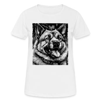 Portrait de chien Akita - T-shirt respirant Femme - blanc - Devant - AI Model Female 172 dark (172cm)
