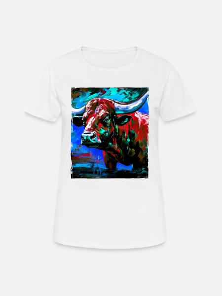 Bulle Porträt Taurus - Frauen T-Shirt atmungsaktiv - Weiß