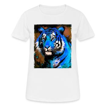 Portrait de tigre - T-shirt respirant Femme - blanc - Devant - AI Model Female 172 dark (172cm)