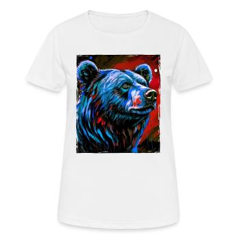 Portrait d’ours - T-shirt respirant Femme - blanc - Devant - AI Model Female 172 dark (172cm)