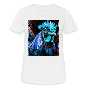 Portrait de coq - T-shirt respirant Femme - blanc - Devant - AI Model Female 172 dark (172cm)