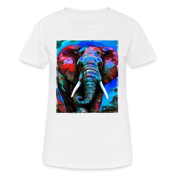 Portrait d’éléphant - T-shirt respirant Femme - blanc - Devant - AI Model Female 172 dark (172cm)