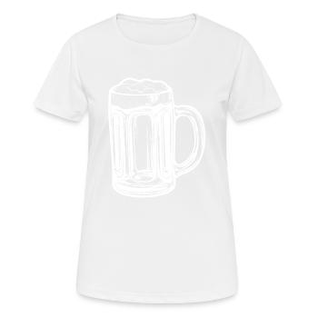 Chope à bière Bière - T-shirt respirant Femme - blanc - Devant - AI Model Female 172 dark (172cm)