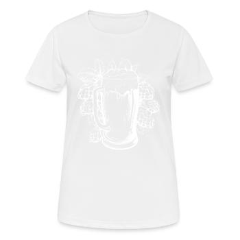 Bierglas Hopfen Malz Bier - Frauen T-Shirt atmungsaktiv - Weiß - Vorne - AI Model Female 172 dark (172cm)