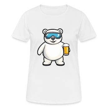 Eisbär Apres Ski Bier Comic - Frauen T-Shirt atmungsaktiv - Weiß - Vorne - AI Model Female 172 dark (172cm)