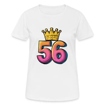 56 Zahl Krone - Frauen T-Shirt atmungsaktiv - Weiß - Vorne - AI Model Female 172 dark (172cm)