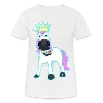 König Einhorn Fabelwesen Märchenfigur Kinder Baby - Frauen T-Shirt atmungsaktiv - Weiß - Vorne - AI Model Female 172 dark (172cm)