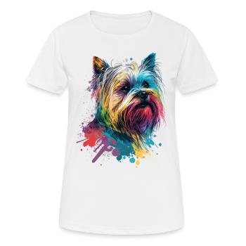 Yorkshire Terrier - T-shirt respirant Femme - blanc - Devant - AI Model Female 172 dark (172cm)