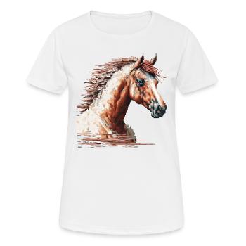 Pixel-Art Horse - Women's Breathable T-Shirt - white - Front - AI Model Female 172 dark (172cm)