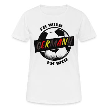 Équipe nationale de football Je suis avec l’Allemagne - T-shirt respirant Femme - blanc - Devant - AI Model Female 172 dark (172cm)