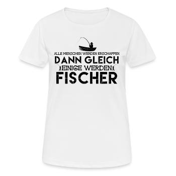 Fischer | werden fischer. fischer - Frauen T-Shirt atmungsaktiv - Weiß - Vorne - AI Model Female 172 dark (172cm)