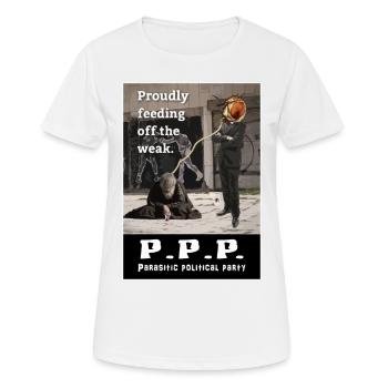 P.P.P. Parasitic Political Party - Women's Breathable T-Shirt - white - Front - AI Model Female 172 dark (172cm)