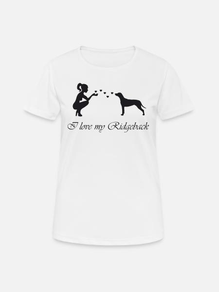 Rhodesian Ridgeback mit Frau - Frauen T-Shirt atmungsaktiv - Weiß