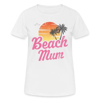 Beach Mum - Women's Breathable T-Shirt - white - Front - AI Model Female 172 dark (172cm)