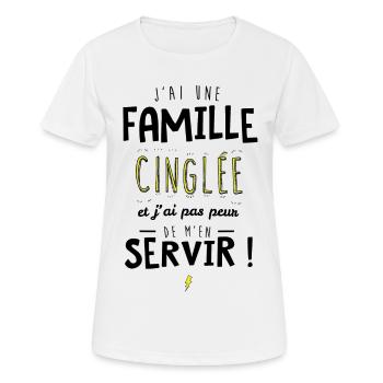 J'ai une famille cinglée et je peux m'en servir - T-shirt respirant Femme - blanc - Devant - AI Model Female 172 dark (172cm)
