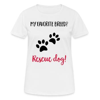rescuedog - Women's Breathable T-Shirt - white - Front - AI Model Female 172 dark (172cm)