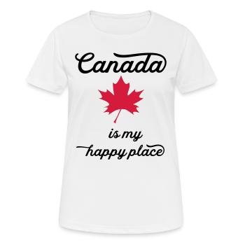 canada happy - Women's Breathable T-Shirt - white - Front - AI Model Female 172 dark (172cm)