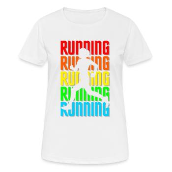 Coureur de course jogger courir jogging femmes - T-shirt respirant Femme - blanc - Devant - AI Model Female 172 dark (172cm)