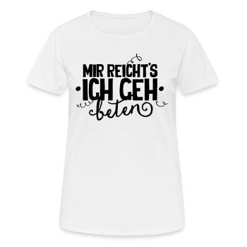 Mir reichts - Frauen T-Shirt atmungsaktiv - Weiß - Vorne - AI Model Female 172 dark (172cm)