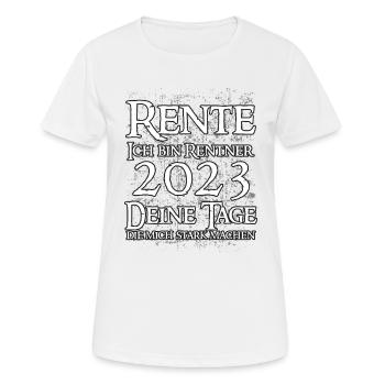 Rente - Frauen T-Shirt atmungsaktiv - Weiß - Vorne - AI Model Female 172 dark (172cm)