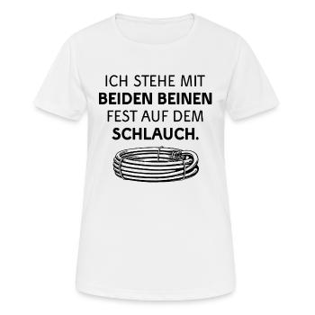 SCHLAUCH STEHEN LEBEN VERPEILT UNWISSEN GARTEN - Frauen T-Shirt atmungsaktiv - Weiß - Vorne - AI Model Female 172 dark (172cm)