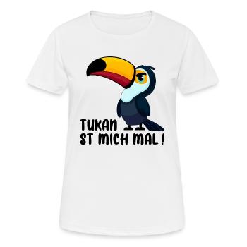 TUKAN VOGEL AMERIKA SAFARI BÖSE LAUNE ABNEIGUNG - Frauen T-Shirt atmungsaktiv - Weiß - Vorne - AI Model Female 172 dark (172cm)