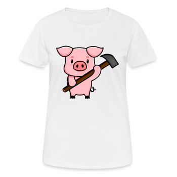 TRAVAILLEUR PORCIN EMPLOYÉ COLLÈGUE TRAVAIL - T-shirt respirant Femme - blanc - Devant - AI Model Female 172 dark (172cm)