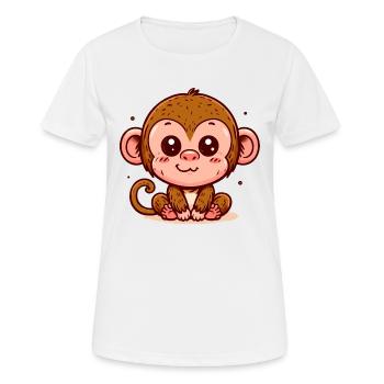 AFFE ÄFFCHEN BANANE BAUM TIER ZOO KLETTERN BABY - Frauen T-Shirt atmungsaktiv - Weiß - Vorne - AI Model Female 172 dark (172cm)