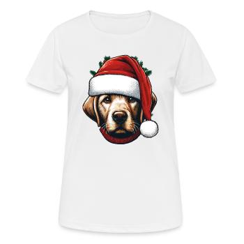 CHIEN JOYEUX NOËL FAMILLE ANIMAL DE COMPAGNIE AMOUR COEUR - T-shirt respirant Femme - blanc - Devant - AI Model Female 172 dark (172cm)