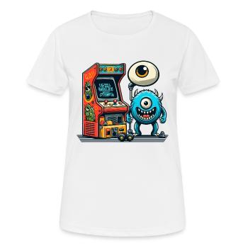 ARCADE SLOT MACHINE CASINO JOYSTICK MONSTER CRAZY - Women's Breathable T-Shirt - white - Front - AI Model Female 172 dark (172cm)
