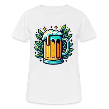 BIÈRE PRESSION, BOISSON, BOISSON, PICHET, MALT, HOUBLON - T-shirt respirant Femme - blanc - Devant - AI Model Female 172 dark (172cm)