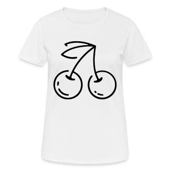 CERISES FRUITIER CERISE ARBRE AIGRE COUPLE ROUGE - T-shirt respirant Femme - blanc - Devant - AI Model Female 172 dark (172cm)