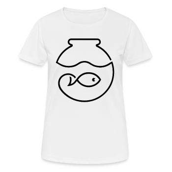 CONTENEUR D’AQUARIUM D’AQUARIUM DE BALLON DE POISSON - T-shirt respirant Femme - blanc - Devant - AI Model Female 172 dark (172cm)