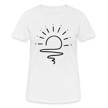 SOLEIL, RAYONS DE SOLEIL, SOLEIL, VAGUES, GRIFFONNAGE - T-shirt respirant Femme - blanc - Devant - AI Model Female 172 dark (172cm)