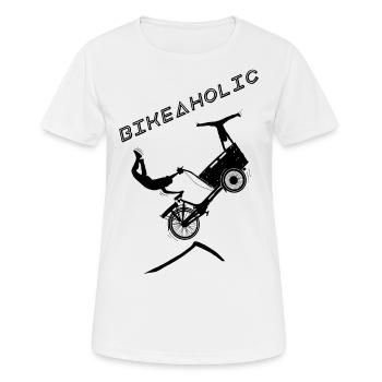 Bikeaholic Load Wheel Black - Women's Breathable T-Shirt - white - Front - AI Model Female 172 dark (172cm)