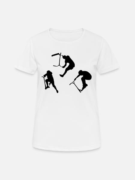 Trottinette freestyle trottinette acrobatique - T-shirt respirant Femme - blanc